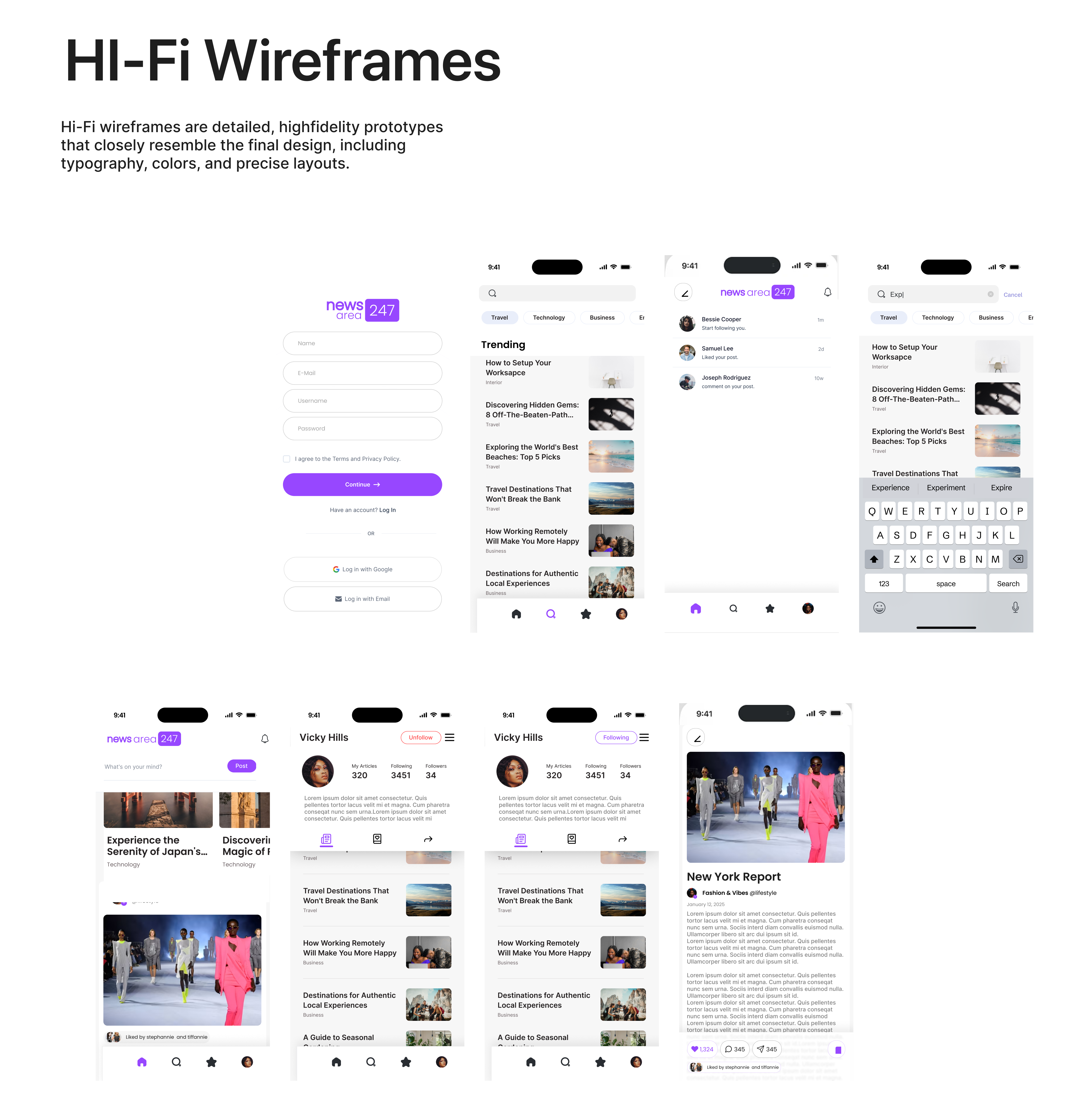 NewsArea247 project frame